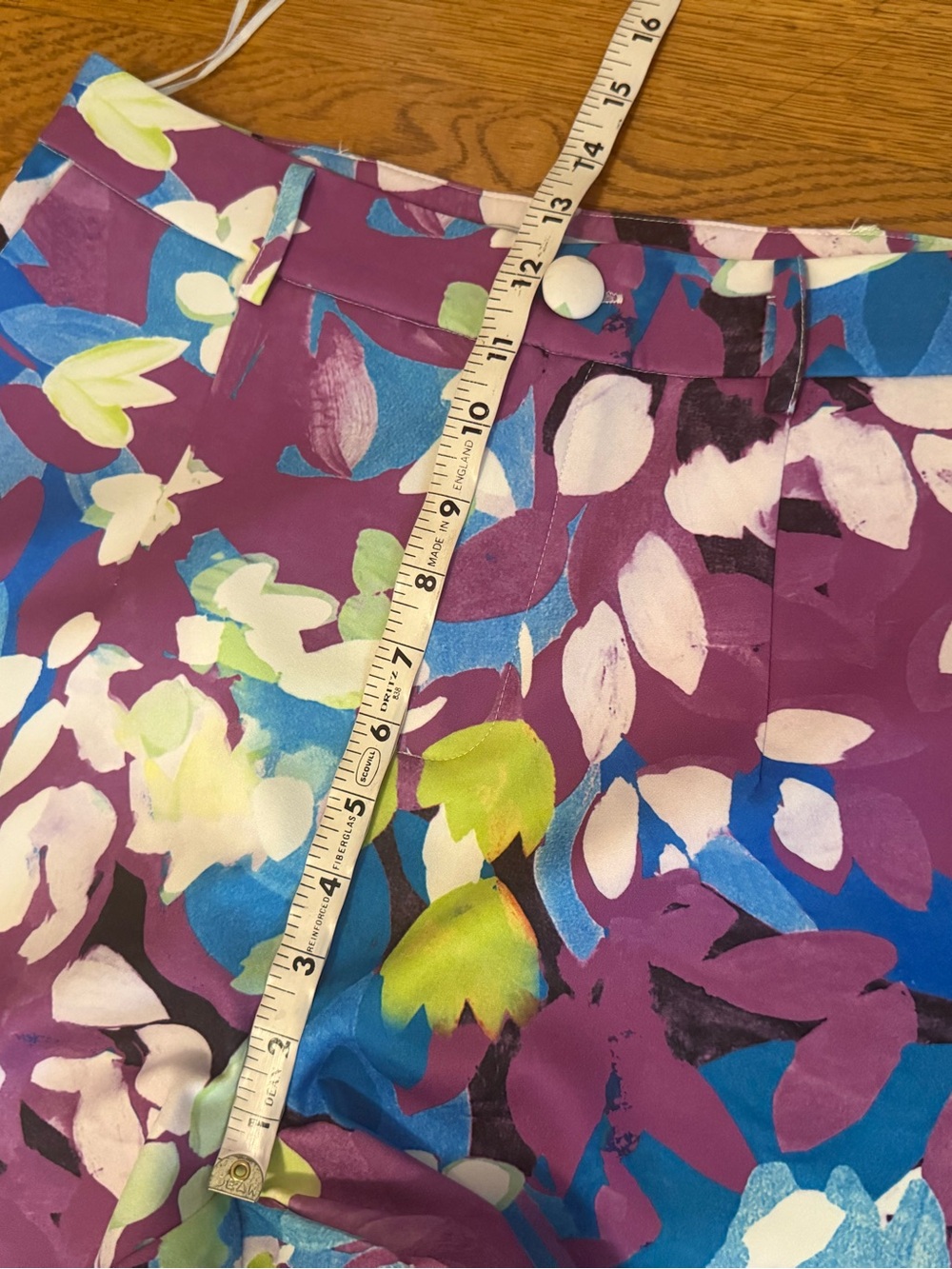 NWT Purple Floral Two-Piece Pantsuit with Blue & Green Accents size M - Picture 13 of 16